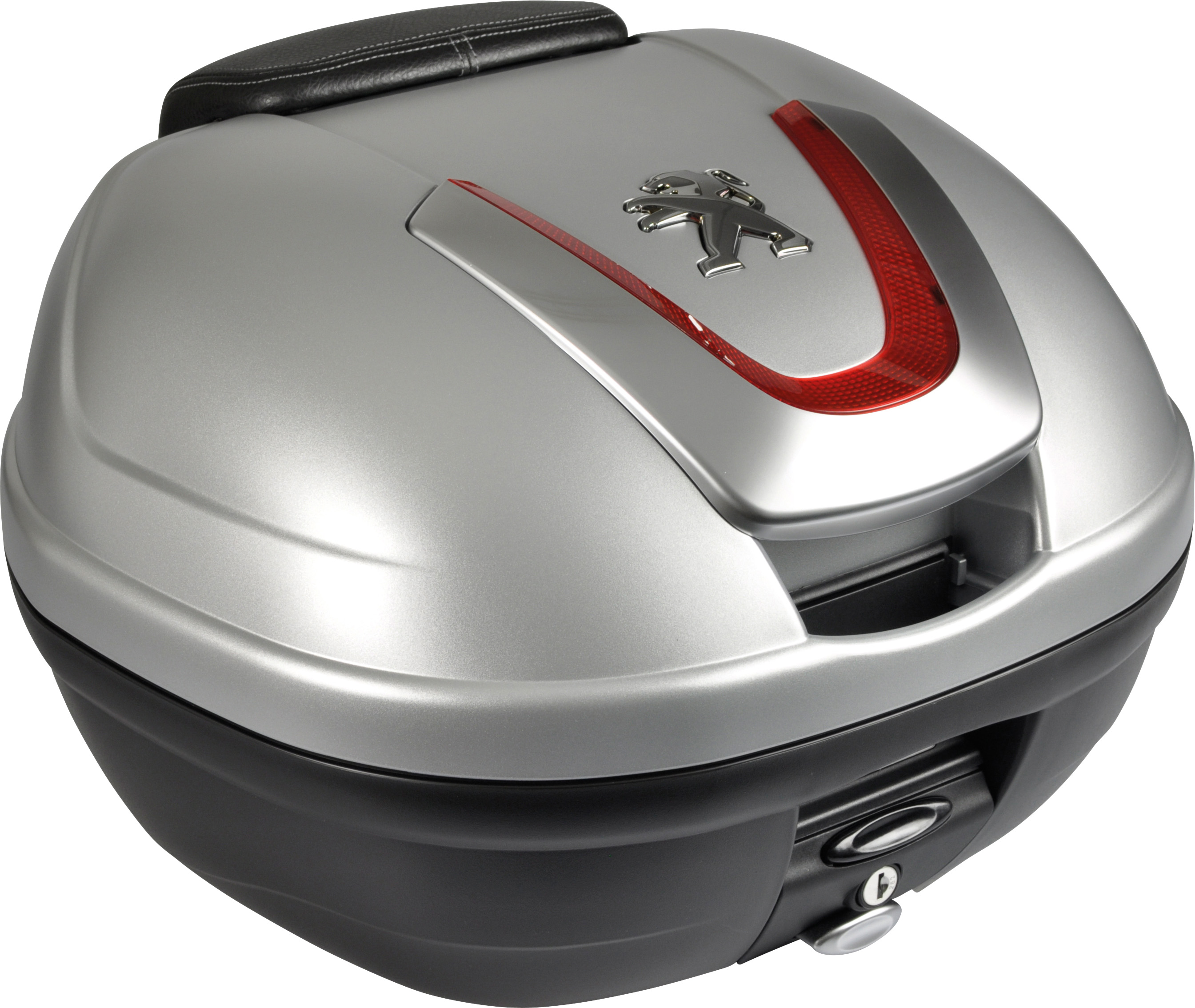 TOPCASE 34L Q2 + RUGSTEUN LEDER ZWART