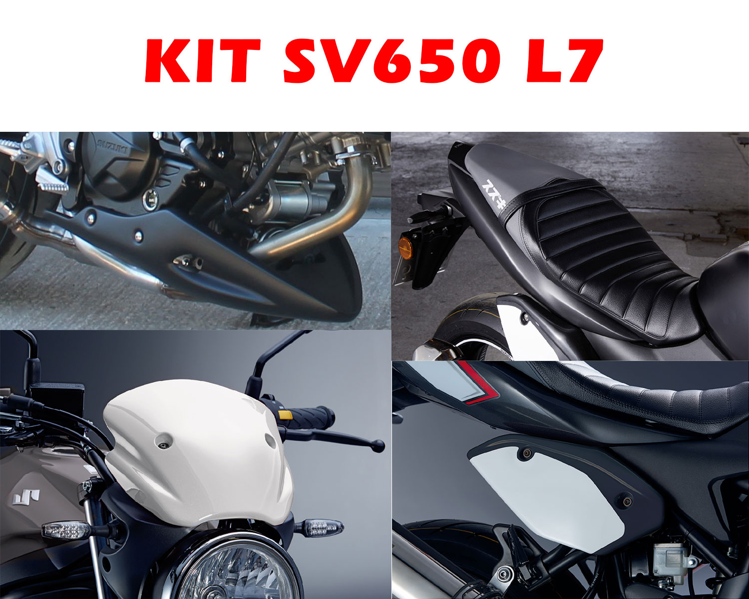 KIT SV650 L7 CAFE RACER PRETO PT